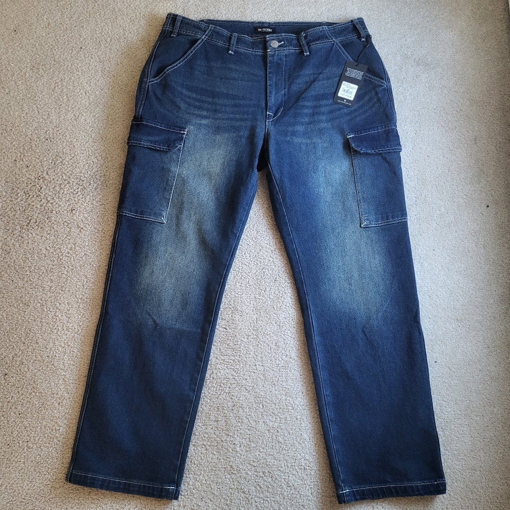 True Religion men's Denim Cargo Pants Jeans Size 36 NWT